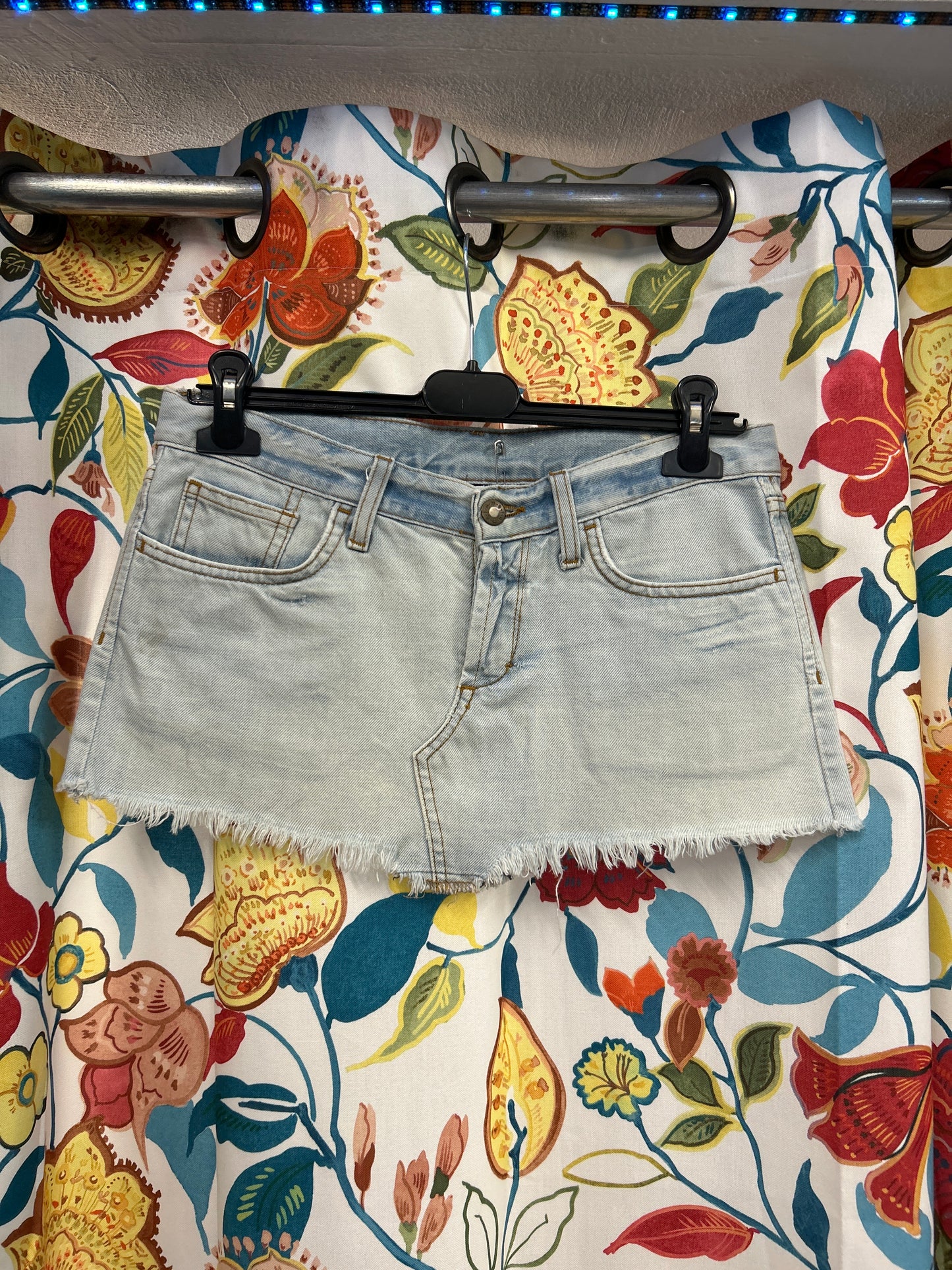 Y2K White denim mini skirt
