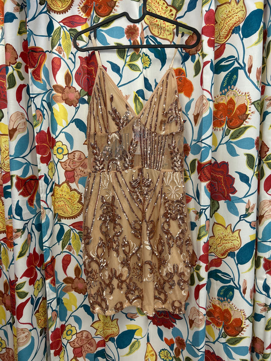 Crem sparkly sequence dress