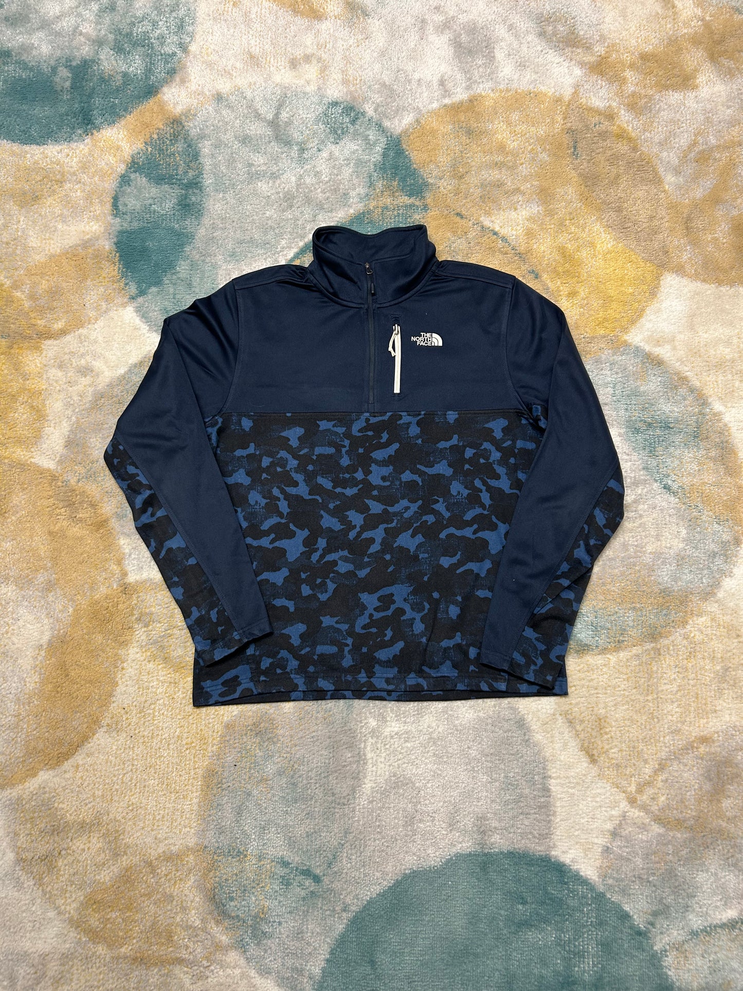TheNorthFace blue patterned half-zip
