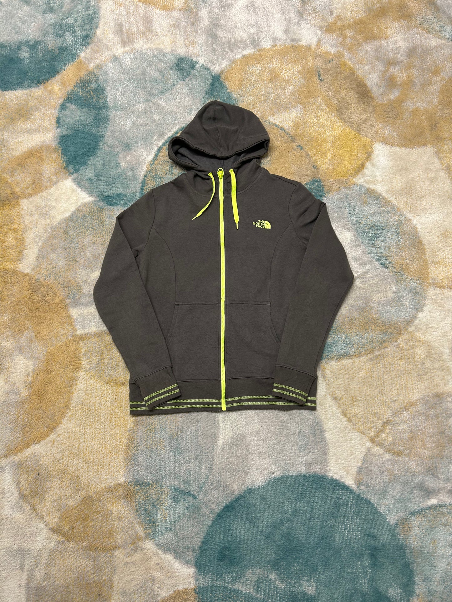 TheNorthFace Brown and Neon Green cotton jacket