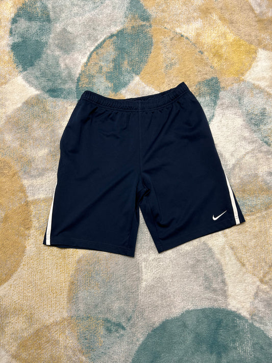 Nike dark blue and white athletic shorts