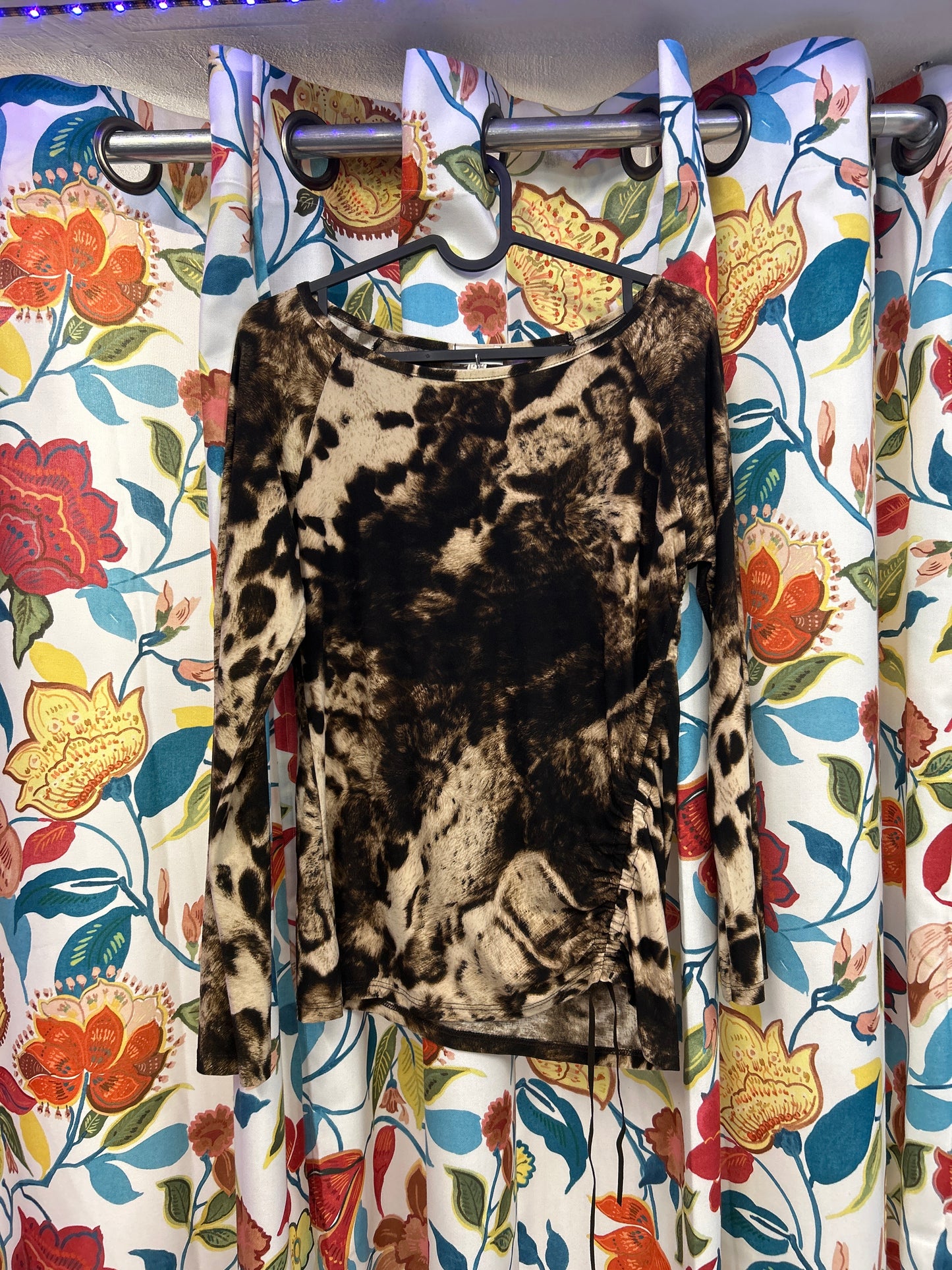 Y2k animal print brown and black synched long sleeve