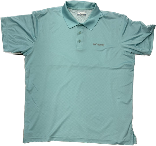 Columbia Teal PFG Polo T-shirt