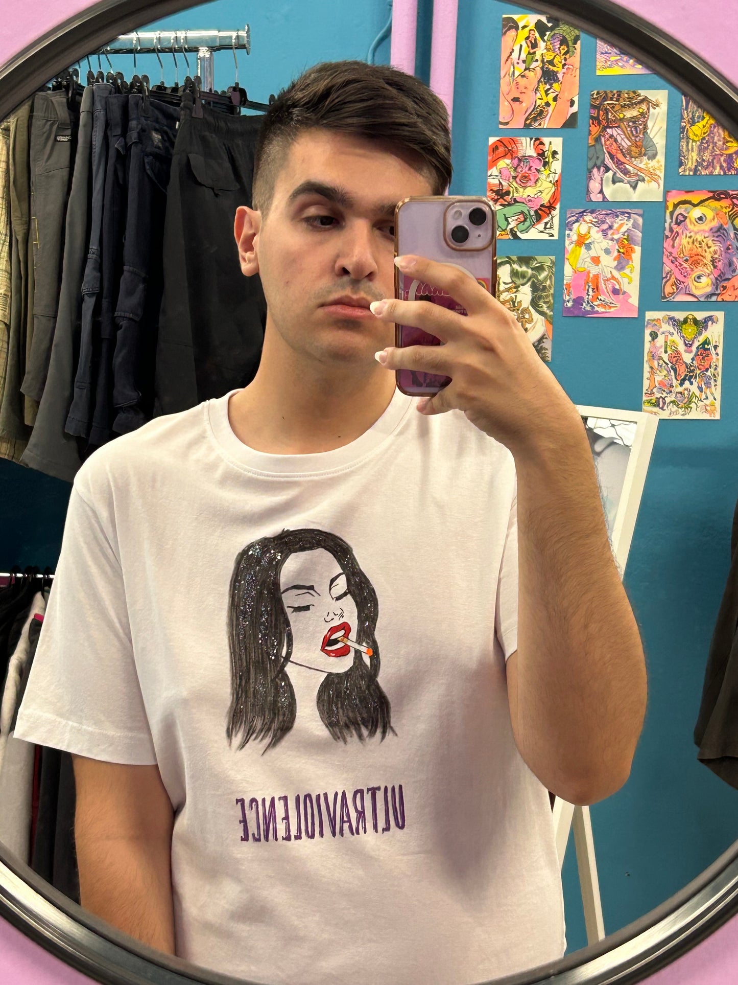 Ultraviolence purple LDR portrait handmade t-shirt