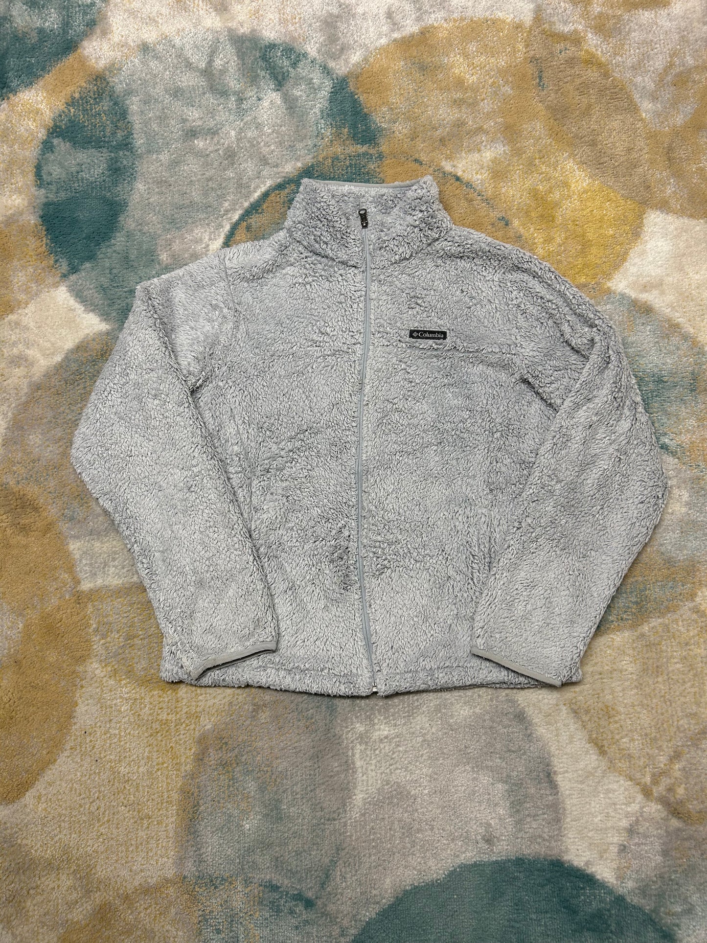 Columbia light grey fluffy fleece jacket