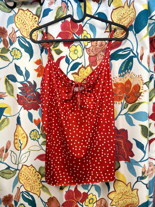 Y2k red polka dot top