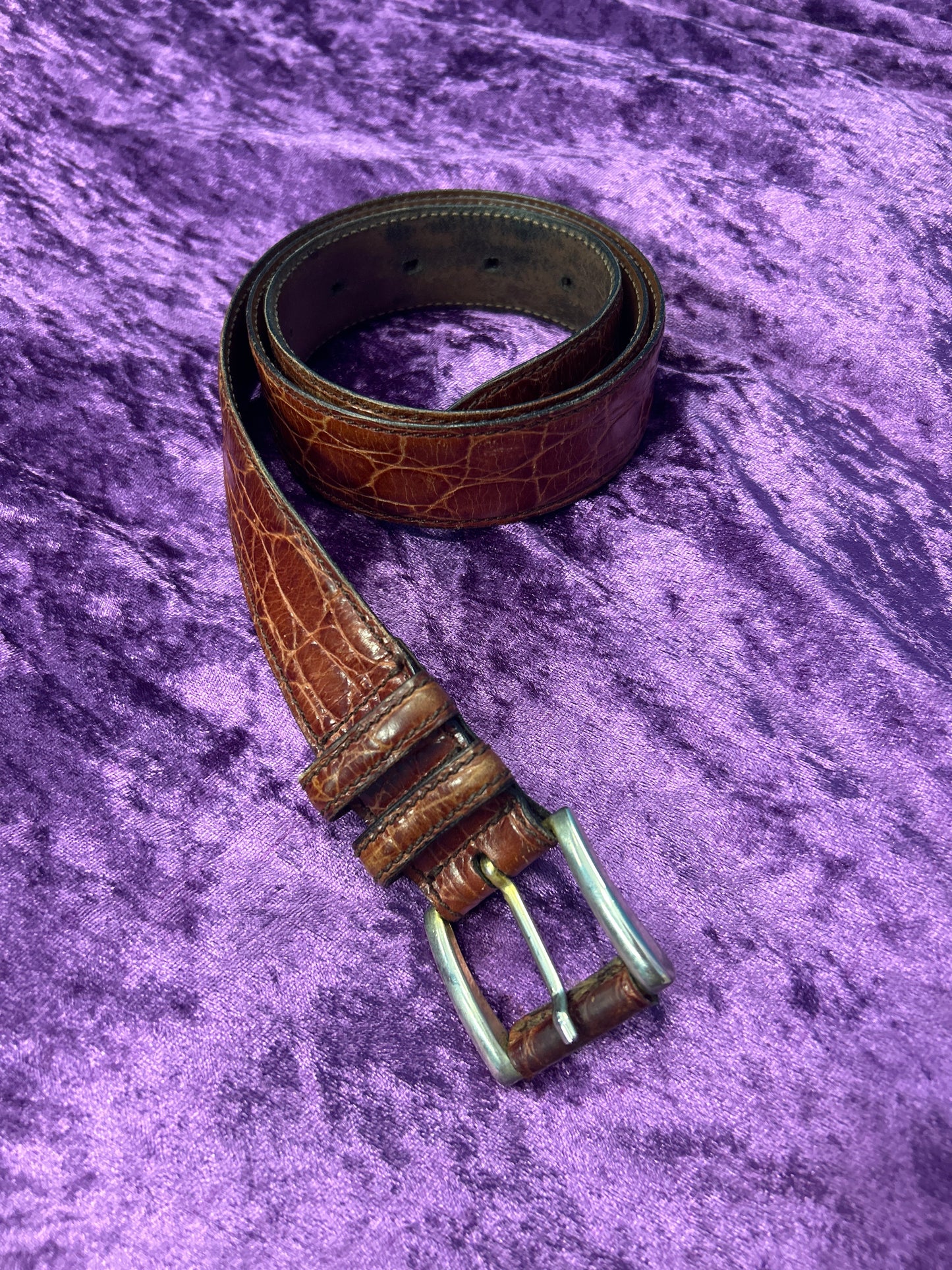 Dark Brown Leather Italian Belt