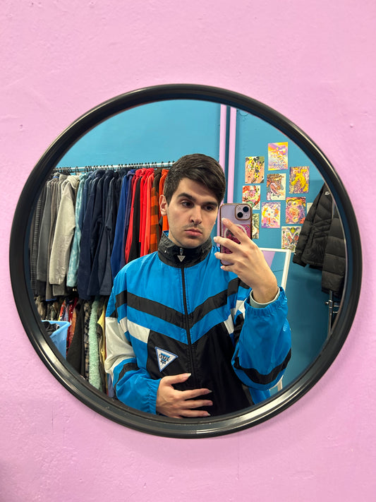 Retro Dual Blue and White Windbreaker Waterproof