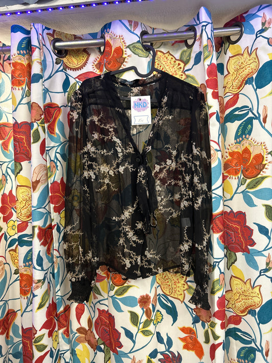 Y2k 100% silk see through summer shirt