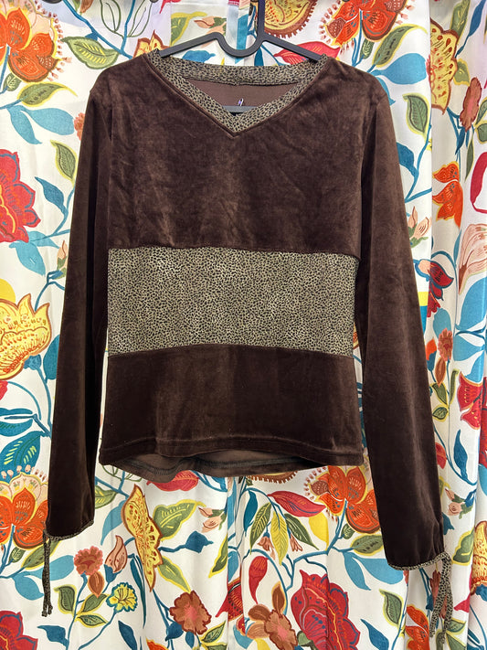 Y2k brown and leopar long sleeve