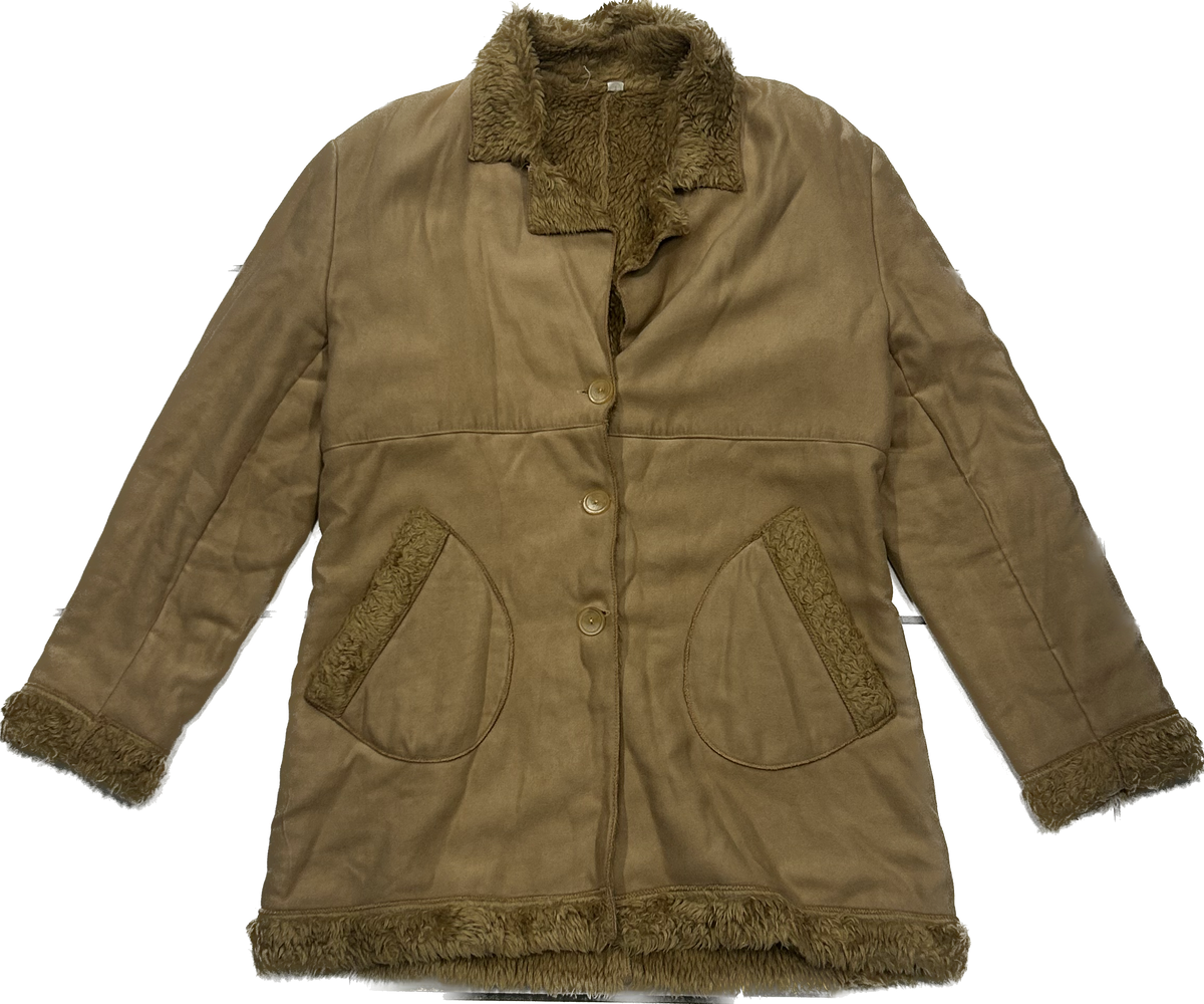 Y2k Brown Coat with Fleece Interior