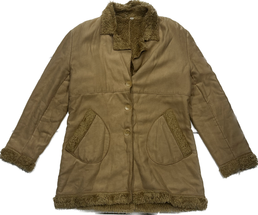 Y2k Brown Coat with Fleece Interior