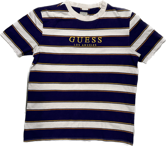 Guess Purple and White Stripe T-shirt