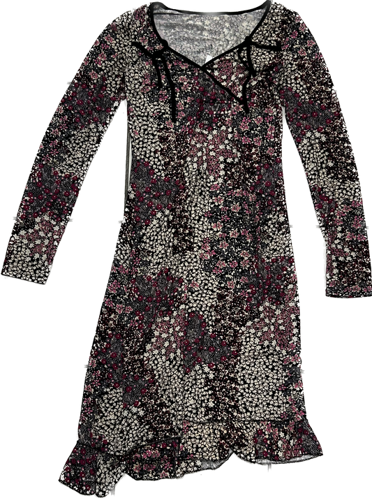 Y2k floral long sleeve dress