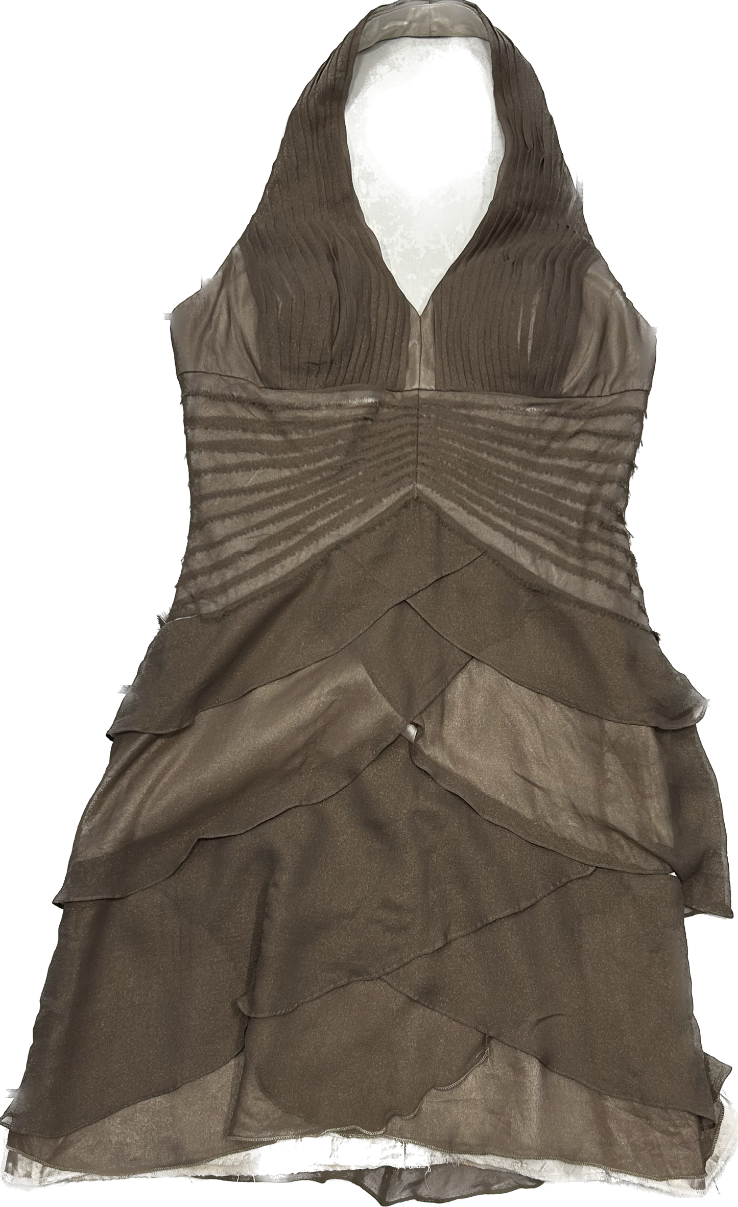 Brown sparkly fringe strapless dress