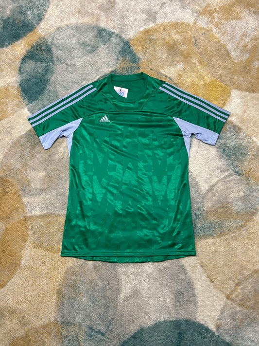 Adidas green and grey athletic t-shirt