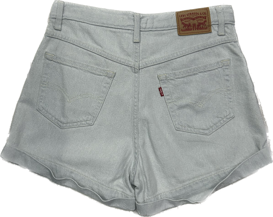 Levi's White Wash Denim Mom Shorts (High-Waist)