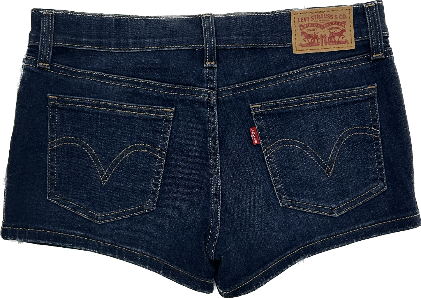 Levi's Dark Denim Short Shorts (Low-Waist)
