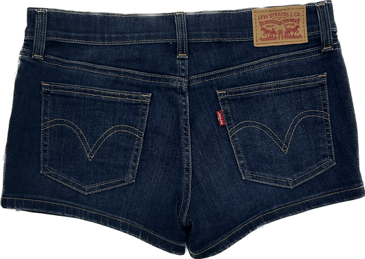 Levi's Dark Denim Short Shorts (Low-Waist)