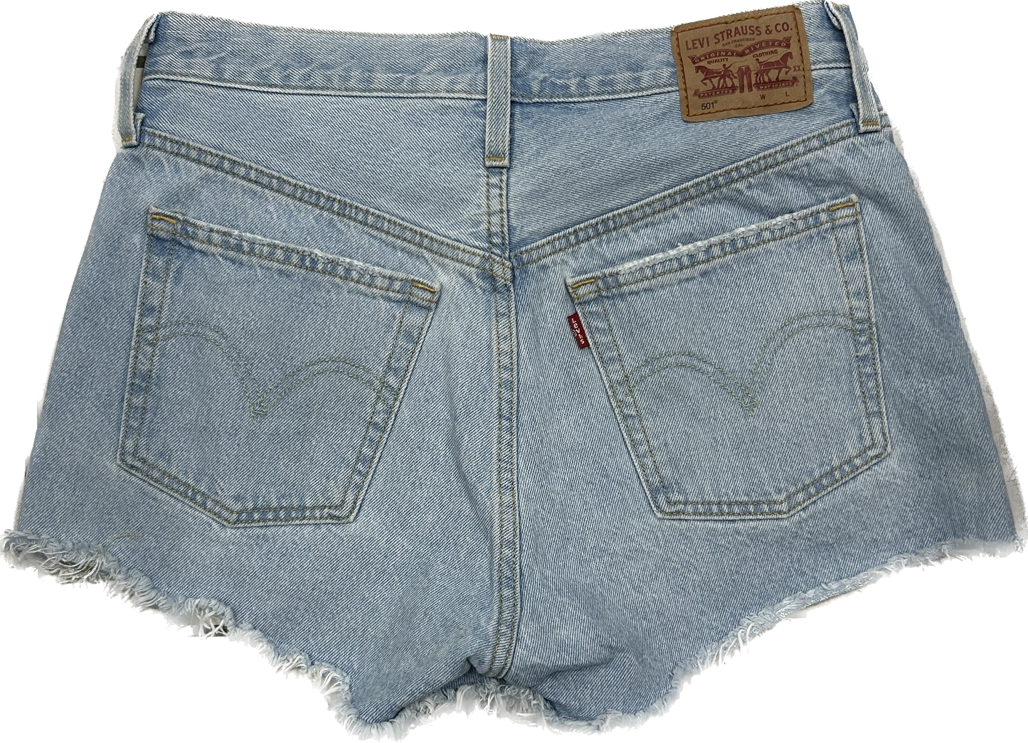 Levi's Denim White Wash Ripped Shorts