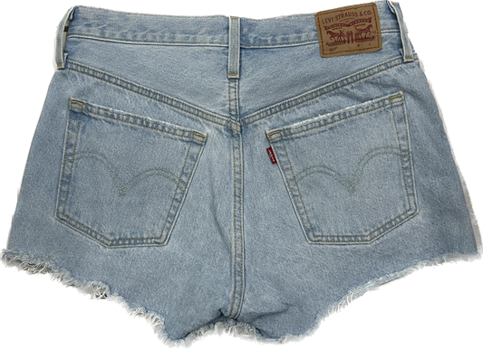 Levi's Denim White Wash Ripped Shorts