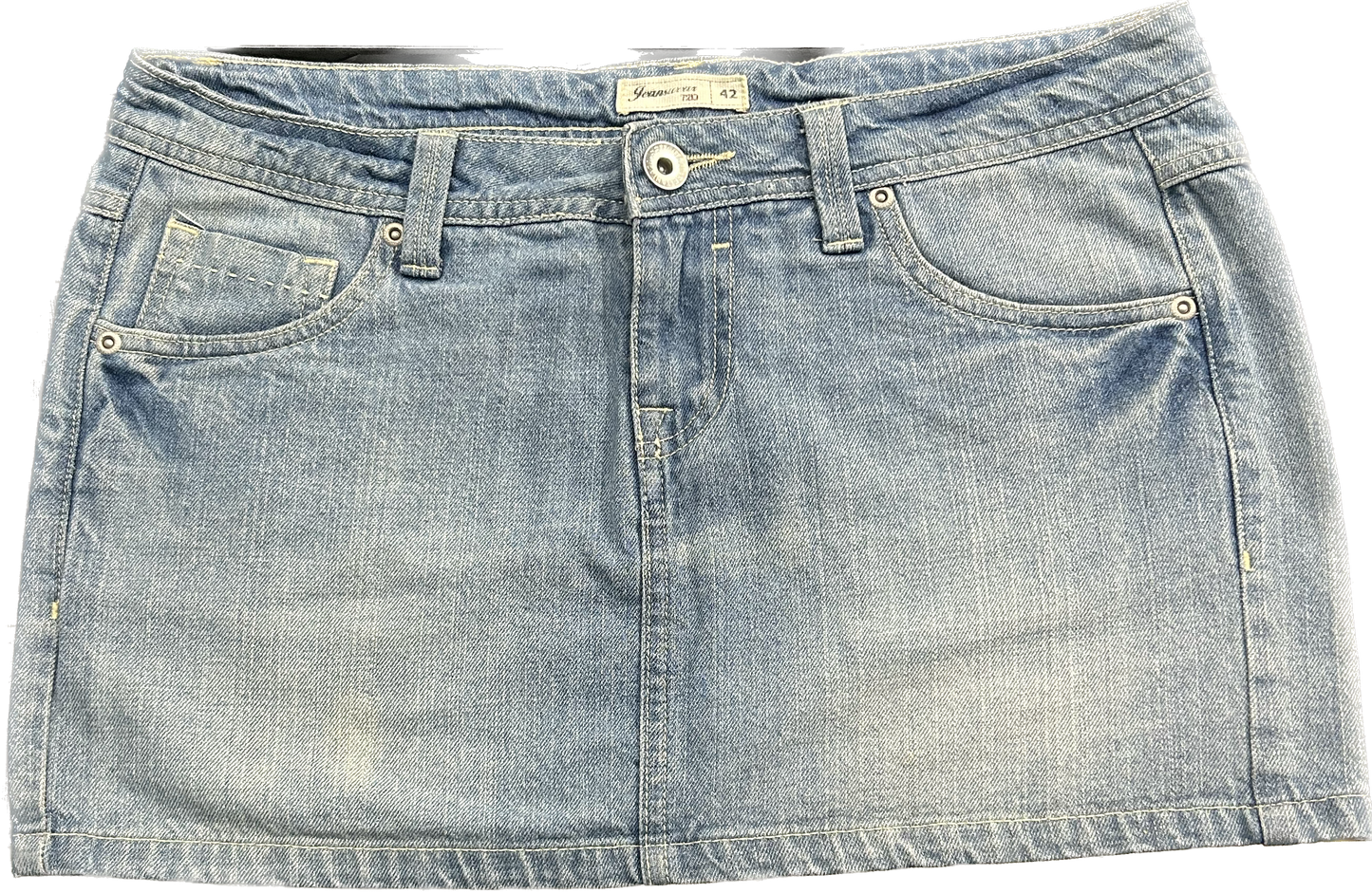Y2K Faded Denim Mini Skirt