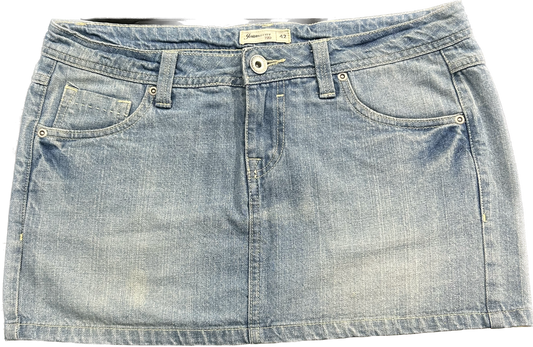 Y2K Faded Denim Mini Skirt