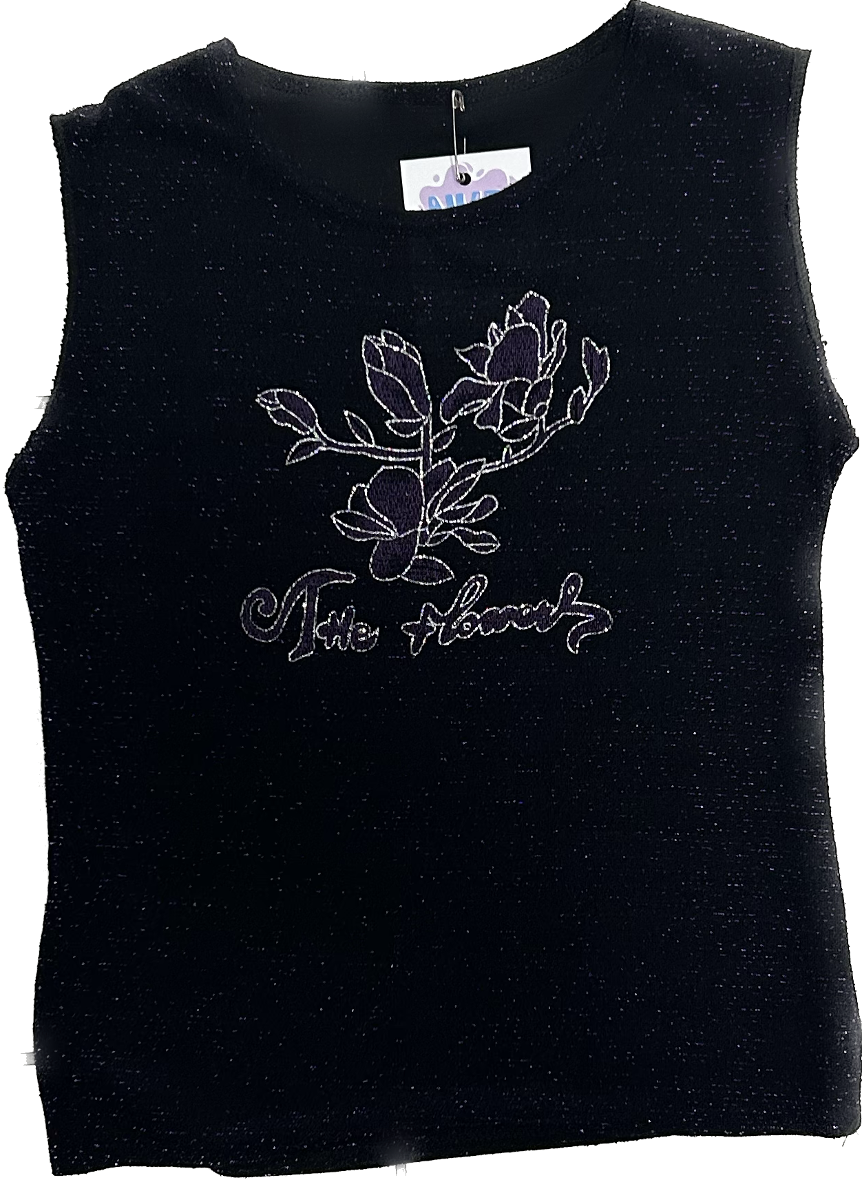 Y2K stretchy black and purple top