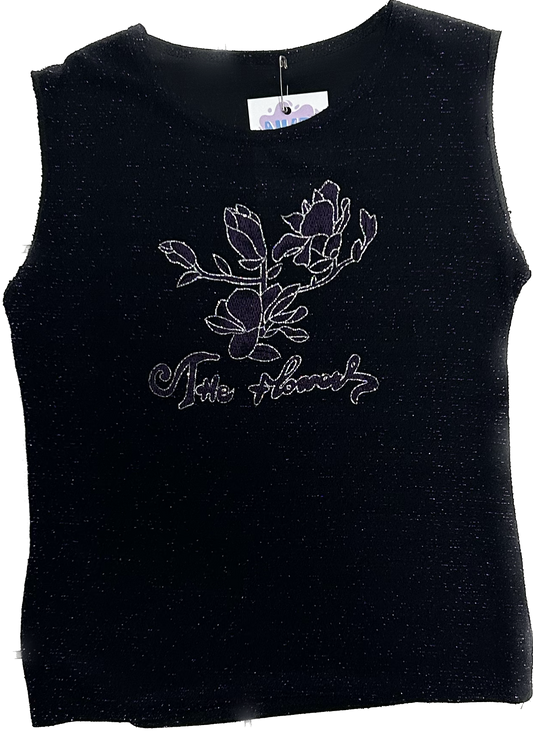 Y2K stretchy black and purple top