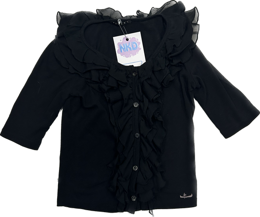 Black Ruffled Top