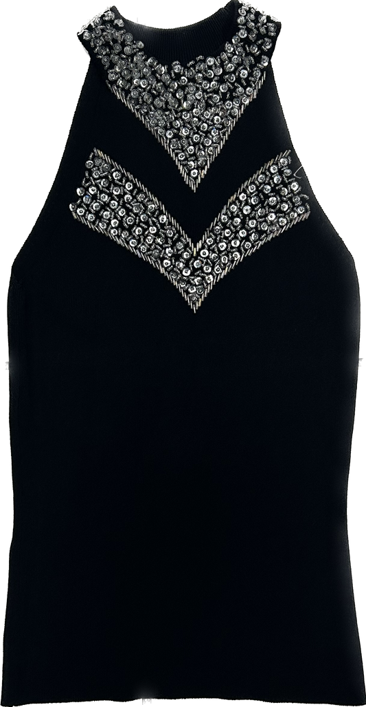 Black Shiny Going Out Top