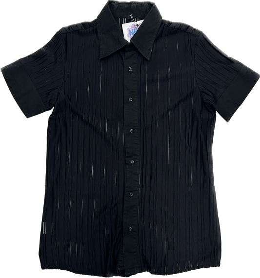 Black See-Through Stripey Shirt