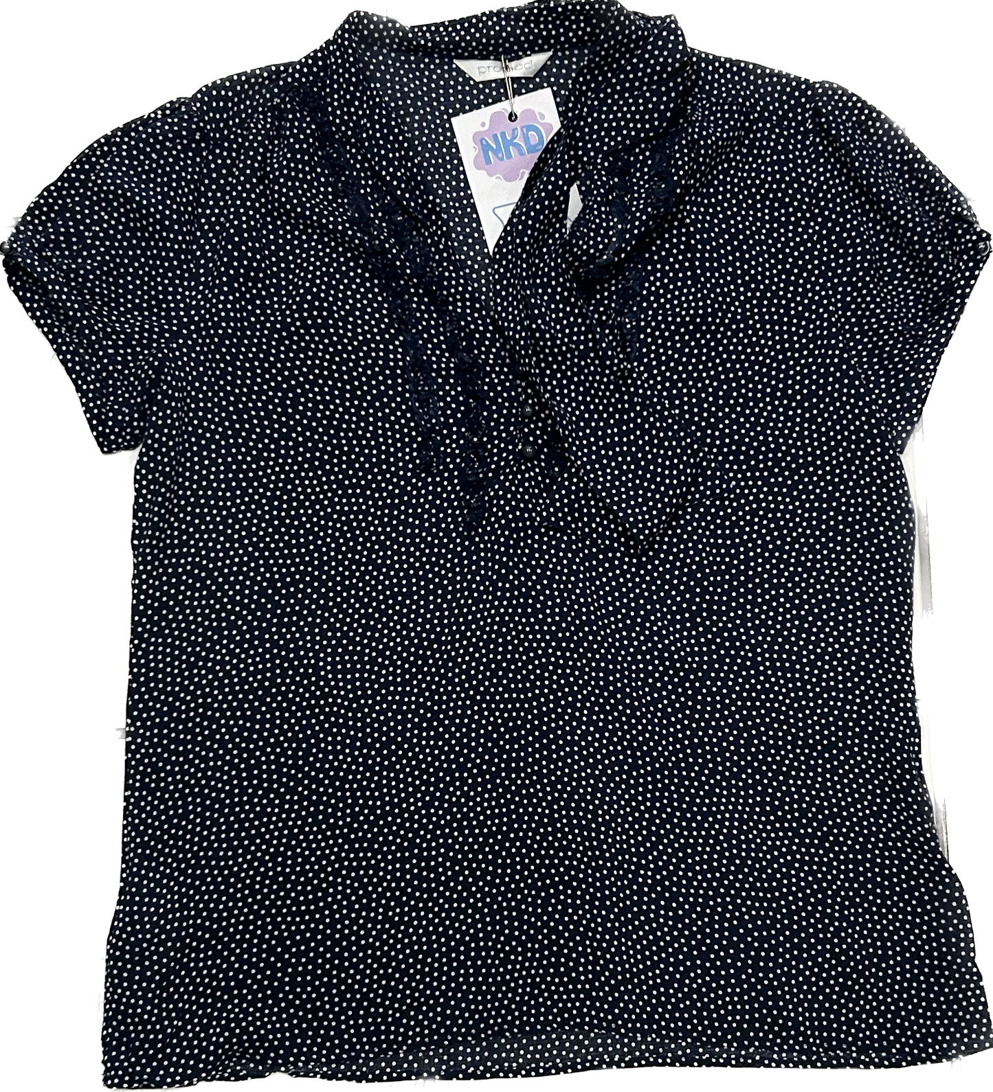 Polka Dot Blue and White Top with Bow Ability