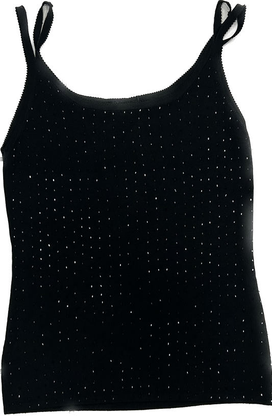 Black Beaded Going Out Top