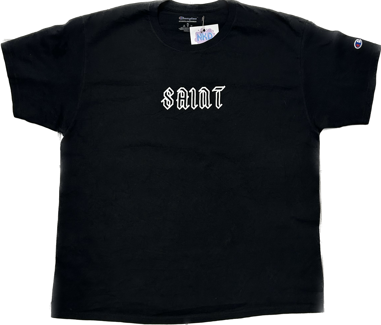 Champion 'Saint' Black Cotton T-shirt