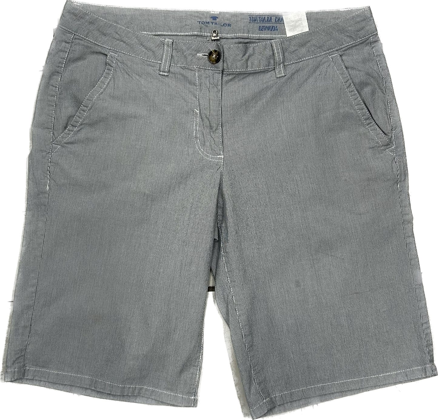 Tom Tailor Stripey White and Blue Chino Shorts