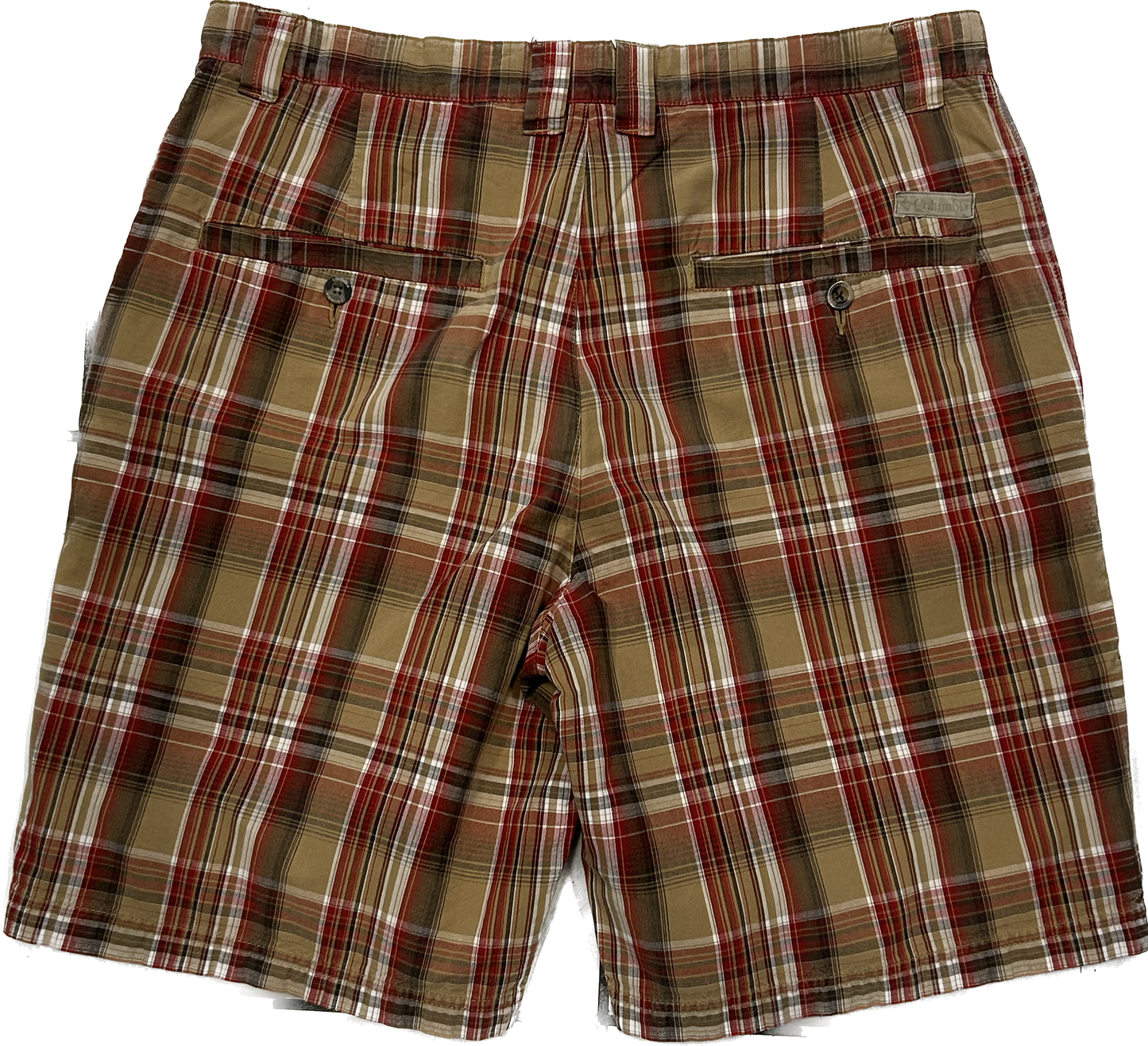Columbia Brown and Red Plaid Shorts