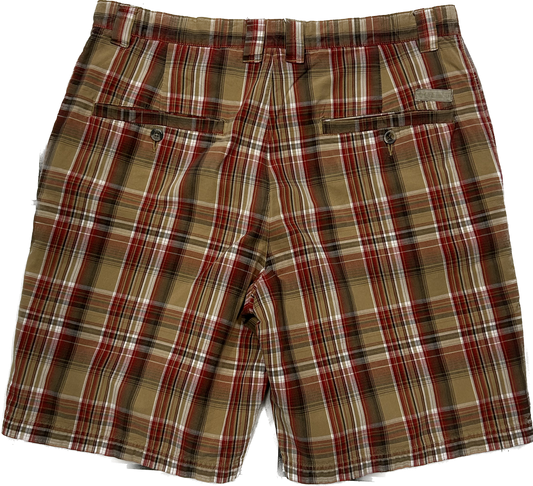 Columbia Brown and Red Plaid Shorts