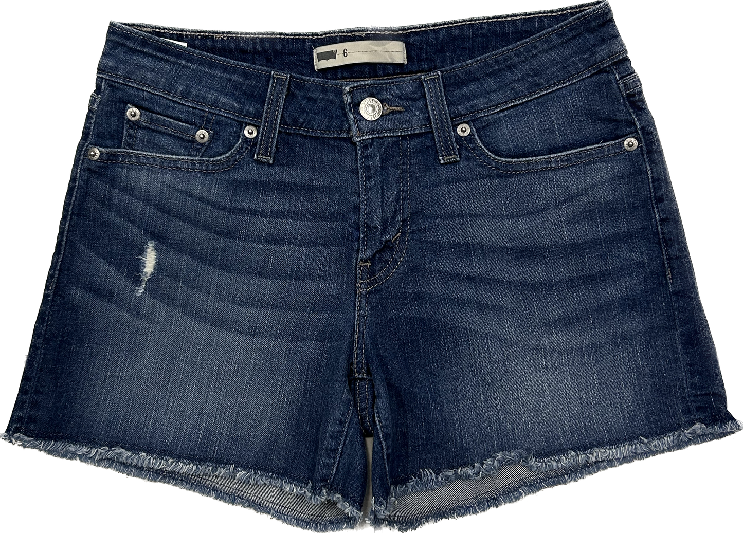 Levi's Dark Denim High-Waist Shorts