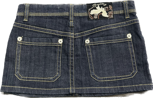 Y2k retro dark denim skirt
