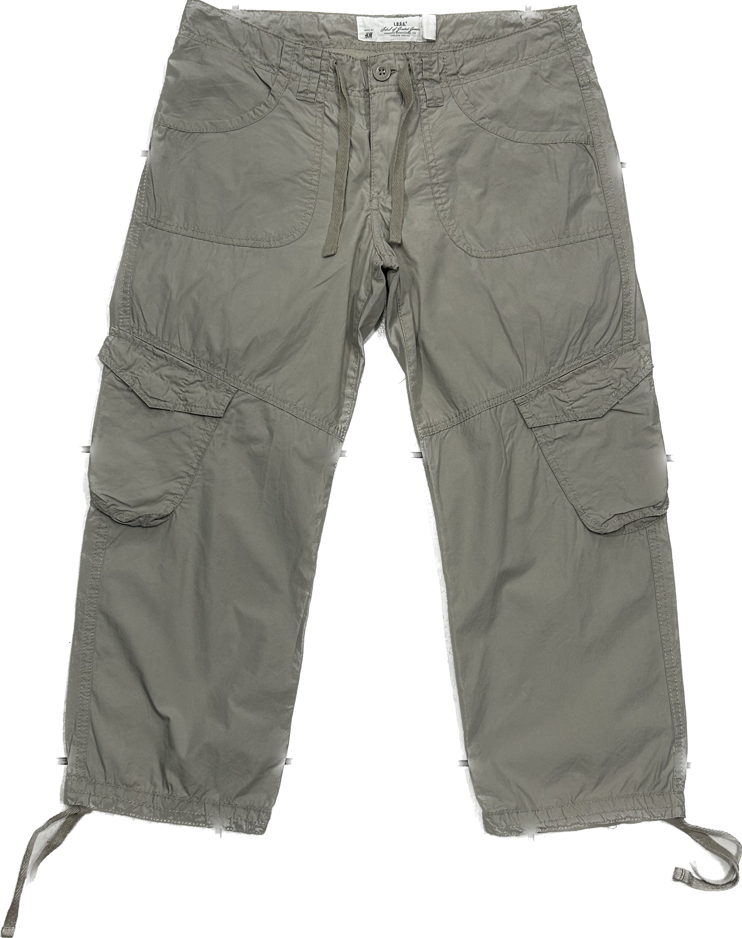 Beige Capri Cargo Pants