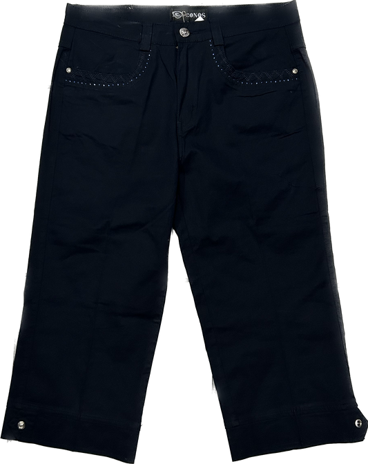 Y2k Black Retro Capri Pants