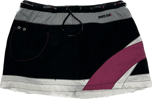 Retro Black and Purple Sports Skirt