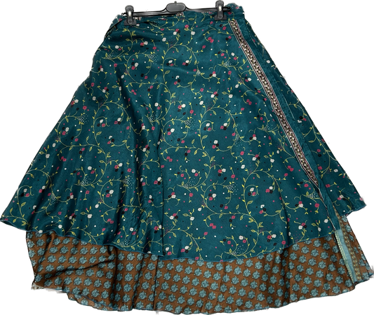 Indian Silk Wrap Maxi Skirt