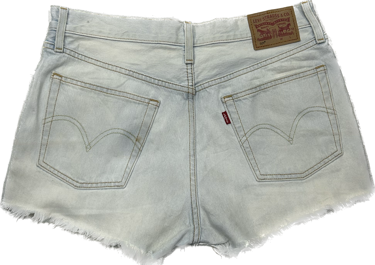Levi's White Washed Knit Detail Denim Shorts