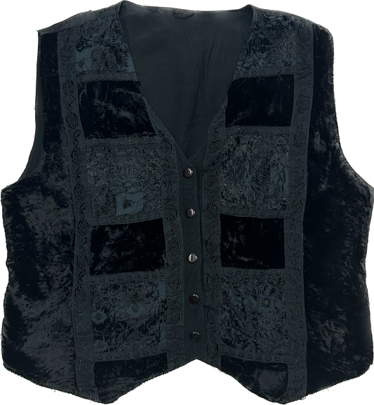 Black Patterned Vest