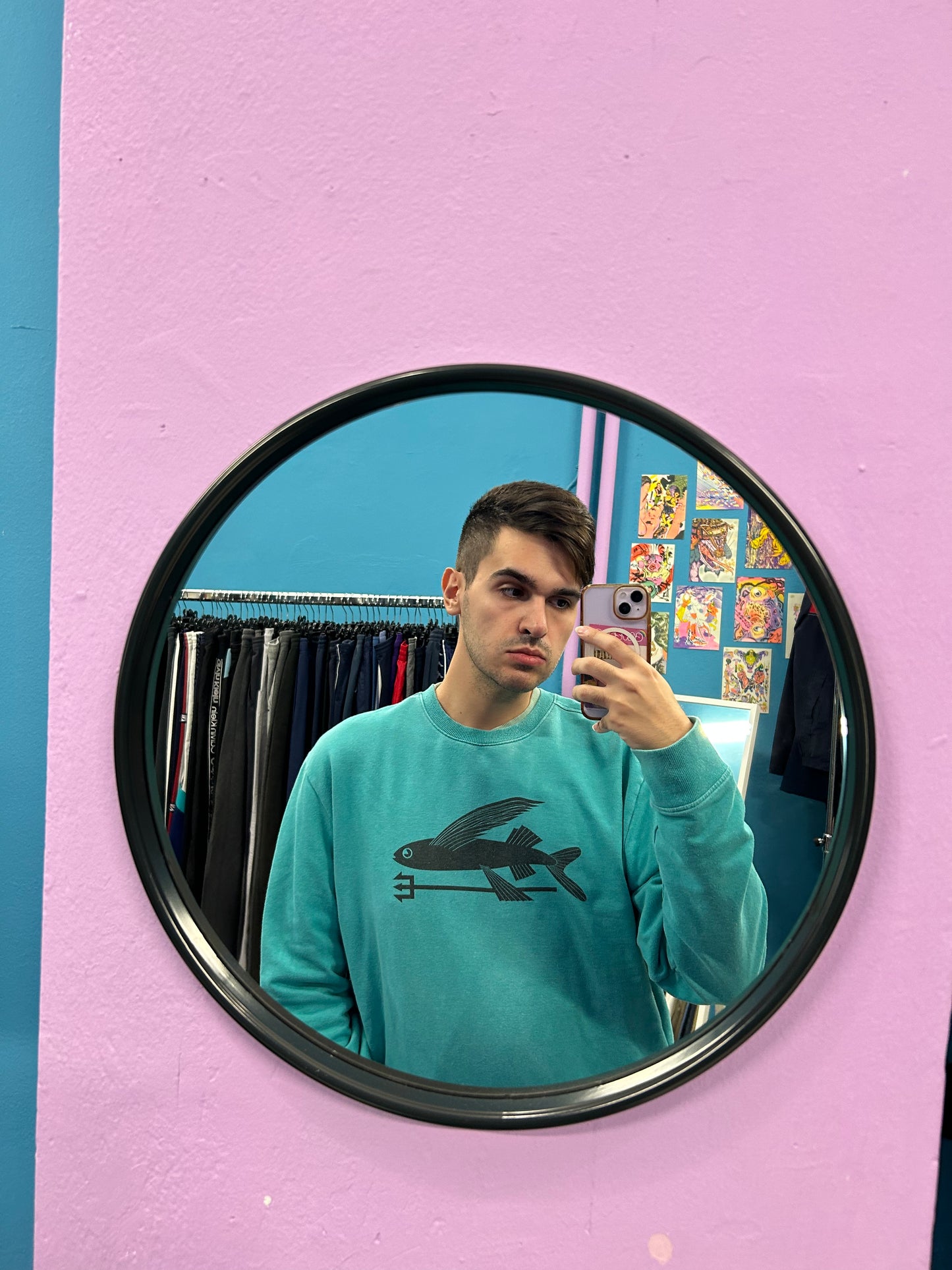 Patagonia Teal Fish Crewneck
