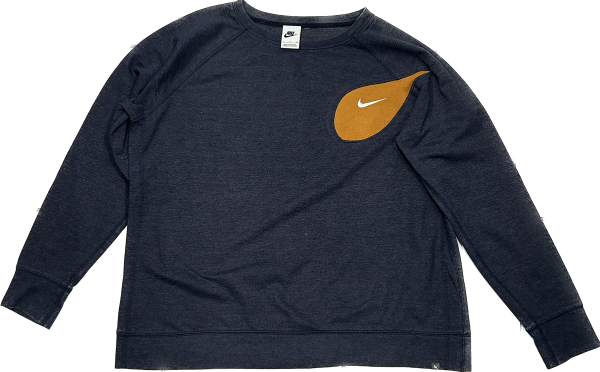 Nike Reworked Dark Grey and Orange Crewneck