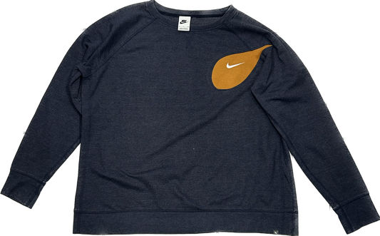 Nike Reworked Dark Grey and Orange Crewneck