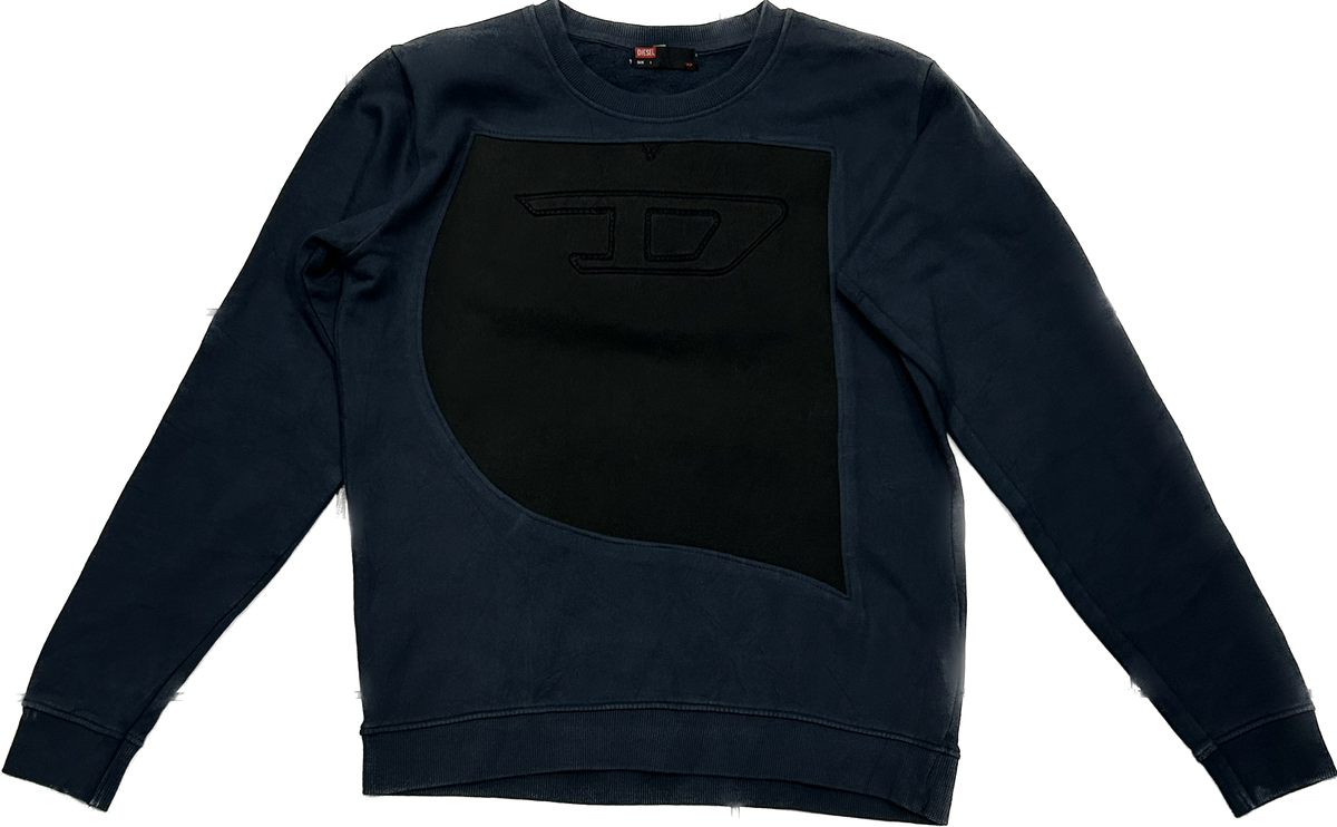 Diesel Reworked Dark Blue and Black Crewneck
